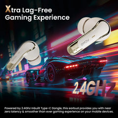 DwOTS X - Gaming Earbuds For Gamers With ANC & Near Zero Lag (2.4GHz Connection)