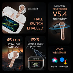 DwOTS Touch Screen Display Earbuds with ANC and ENC (White)