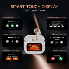 DwOTS Touch Screen Display Earbuds with ANC and ENC