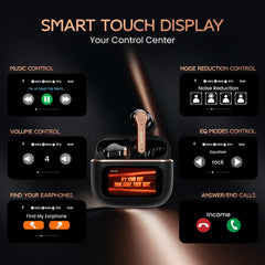 DwOTS Touch Screen Display Earbuds with ANC and ENC